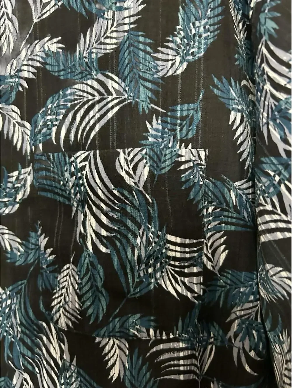 Van Heusen Air 3XLT Men's Tropical Floral Short Sleeve Shirt Blue/Black big and